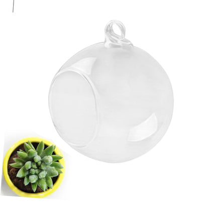Cabilock 4pcs Hanging Glass Terrarium Shape Container for Plants Home Decor Wedding Decoration Flat Base Design