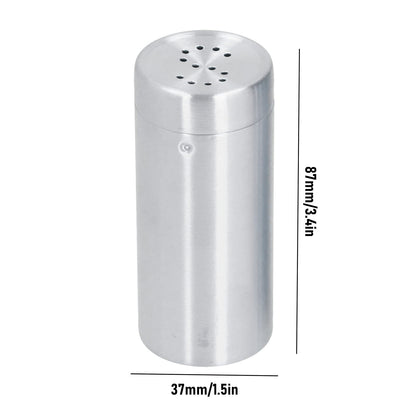 2Pcs Stainless Steel Spices Shakers, Salt and Pepper Shakers Set Seasoning Bottle Spices Jars Dispenser with Shaker Lids Silver