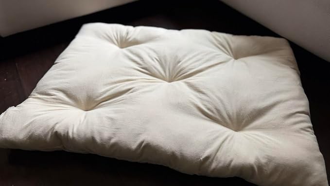 Rectangular Muslin Dog Bed Insert with Raw Cotton Filler, Natural Pet Bed Cushion Insert, Breathable Inner Pillow for Dog Bed Covers (Medium 36"x22"x4")