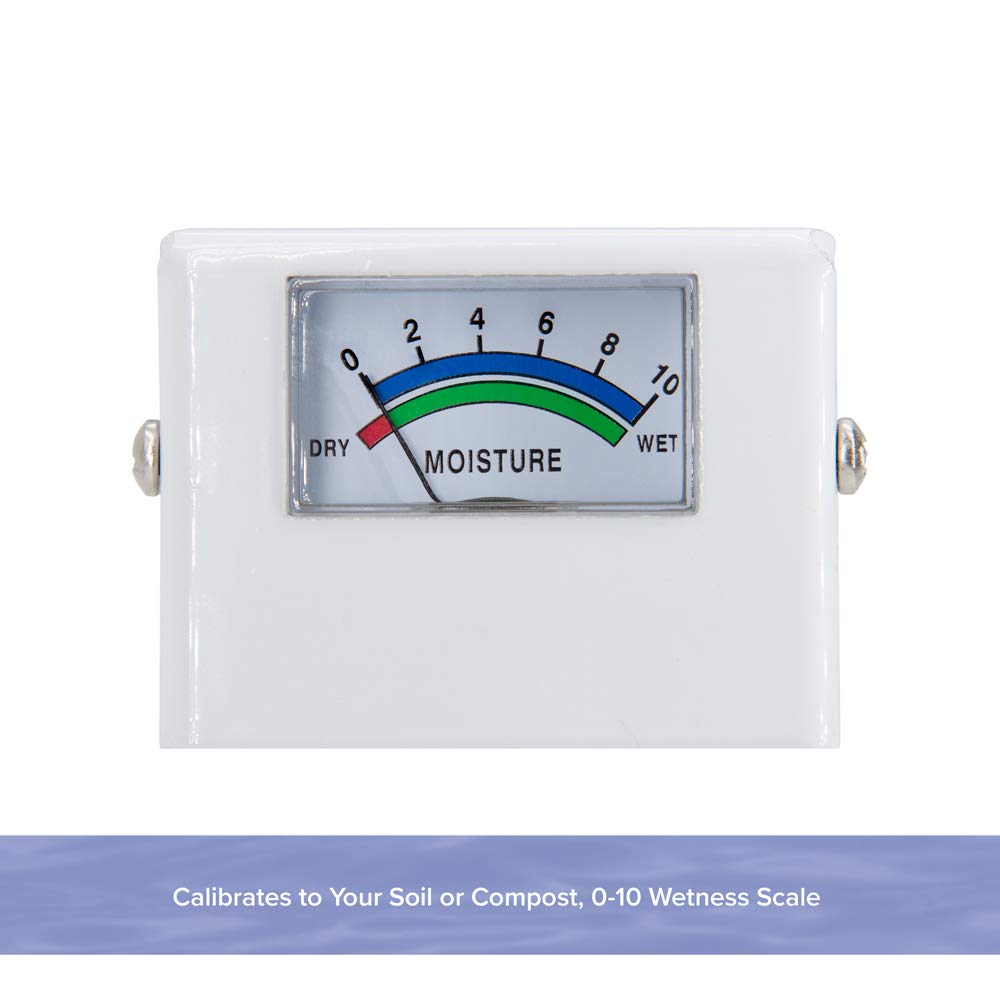 Reotemp 15 Inch Garden and Compost Moisture Meter, Garden Tool Ideal for Soil, Plant, Farm and Lawn Moisture Testing