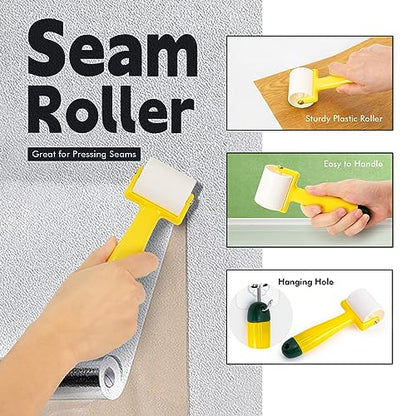 FOSHIO Wallpaper Kit, Including Wallpaper Smoothing Tool, Card Squeegee, Seam Roller, Wrapping Paper Cutter Exacto Knife, Mesureing Tape, Wallpaper Tools for Peel and Stick Window Film Application Kit