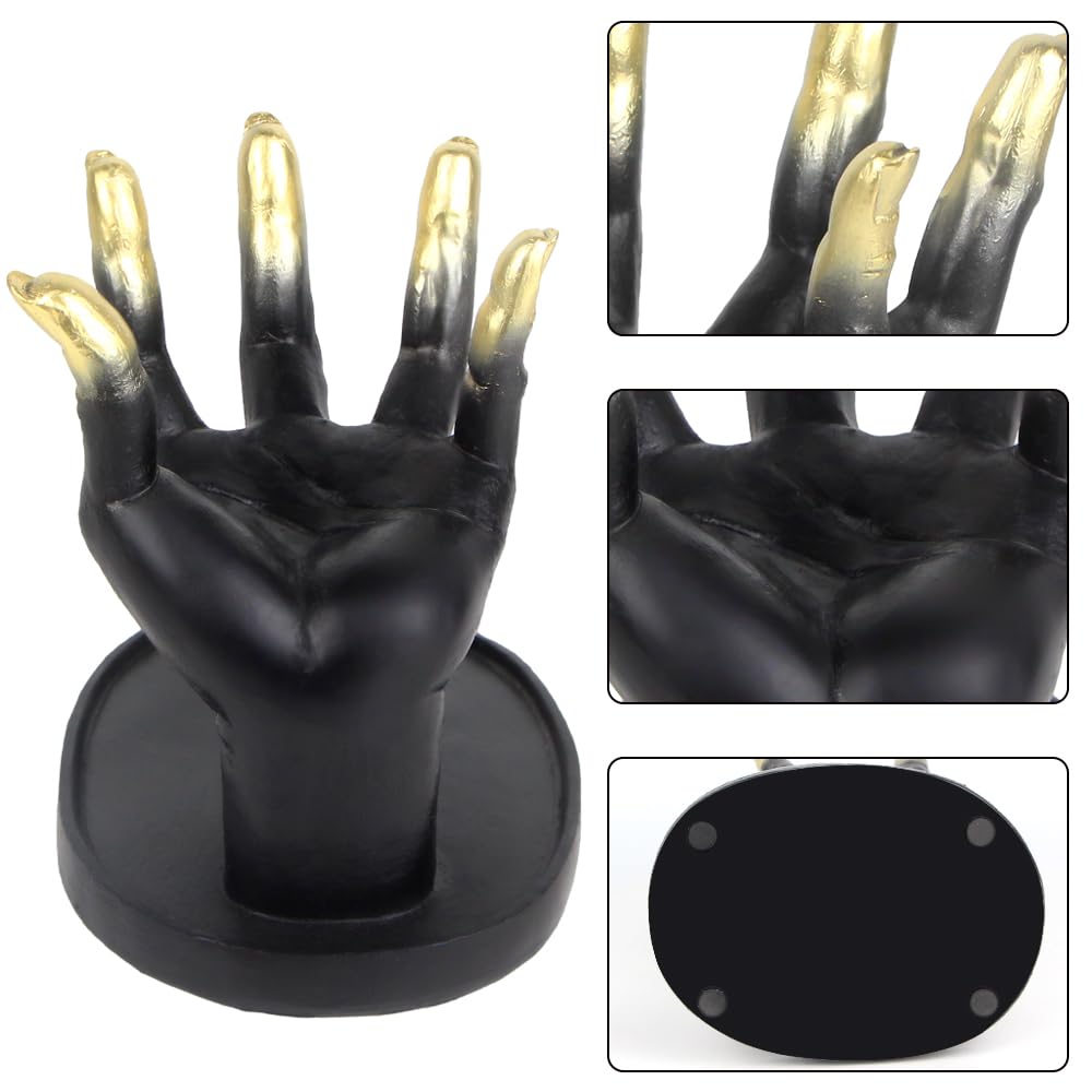 Mrlikale Gothic Skeleton Hand Form Jewelry Display Stand, Bracelet Watch Jewelry Ring Holder for Jewelry Room Home Decorations, Black(C)