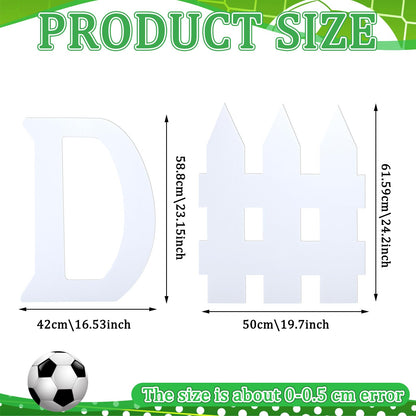 AmazingSpark 2 Pcs D Fence Cardboard Cutout Football Party Decorations Cheer Signs for Competition Defense Sport 24.3'' Cheerleading Accessory Football Basketball Game Day Photo Prop for Sport Party