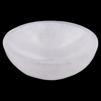 Selenite Bowl for Crystals Charging – 4" Selenite Crystal Bowl – Mined & Crafted in Morocco – Ideal for Cleansing & Recharging Crystals & Healing Stones - Protection Crystals - Spiritual Gift & Decor