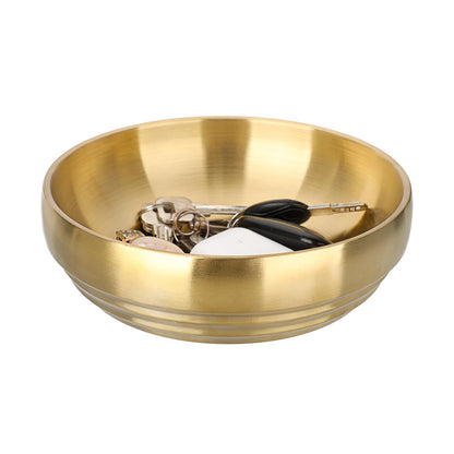 GUSHBIN 7.4 Inches Key Bowl for Entryway Table Decorative Bowl Key Dish for Organizing Tabletop Catch All Gold Fruit Bowls for Kitchen Counter, Coffee Table
