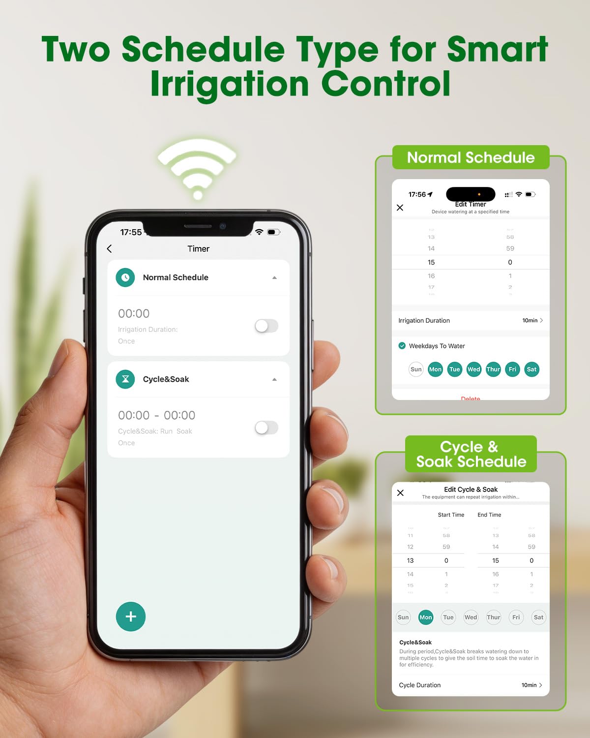 MQHUAYU Automatic Watering System for Potted Plants,[Wi-Fi & App Control] Smart Plant Watering Devices for Indoor Outdoor, Automatic Drip Irrigation System Device Kit-USB Charging,Water 10 Plants
