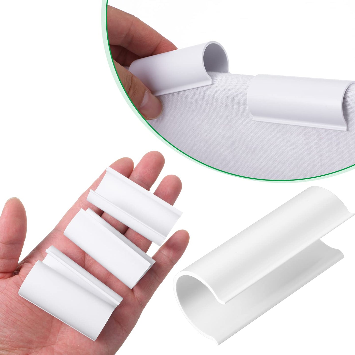 Jetec 64 Pieces PVC Pipe Clips Pool Cover Clamps for Above Ground Pools for Greenhouses, Row Covers, Shelters, Bird Protection, 2.4 Inches Long(1/2 Inch,White)
