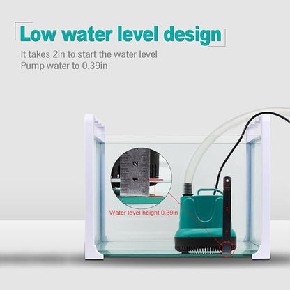 Upettools Submersible Water Pump, Ultra Silence Circulation Multifunctional Water Pump with Handle for Pond, Aquarium, Hydroponics, Fish Tank Fountain with 4.6ft (1.4M) Power Cord(66GPH,5W) Green