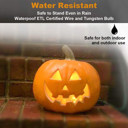 10" Jack-o'-Lantern - Halloween Light Up Pumpkin Lantern with ETL Certified Cord and 2 Safety Fuse - Indoor Outdoor Jackolantern Decoration for Halloween Party Home Décor - Lightened Pumpkin 10 Inch