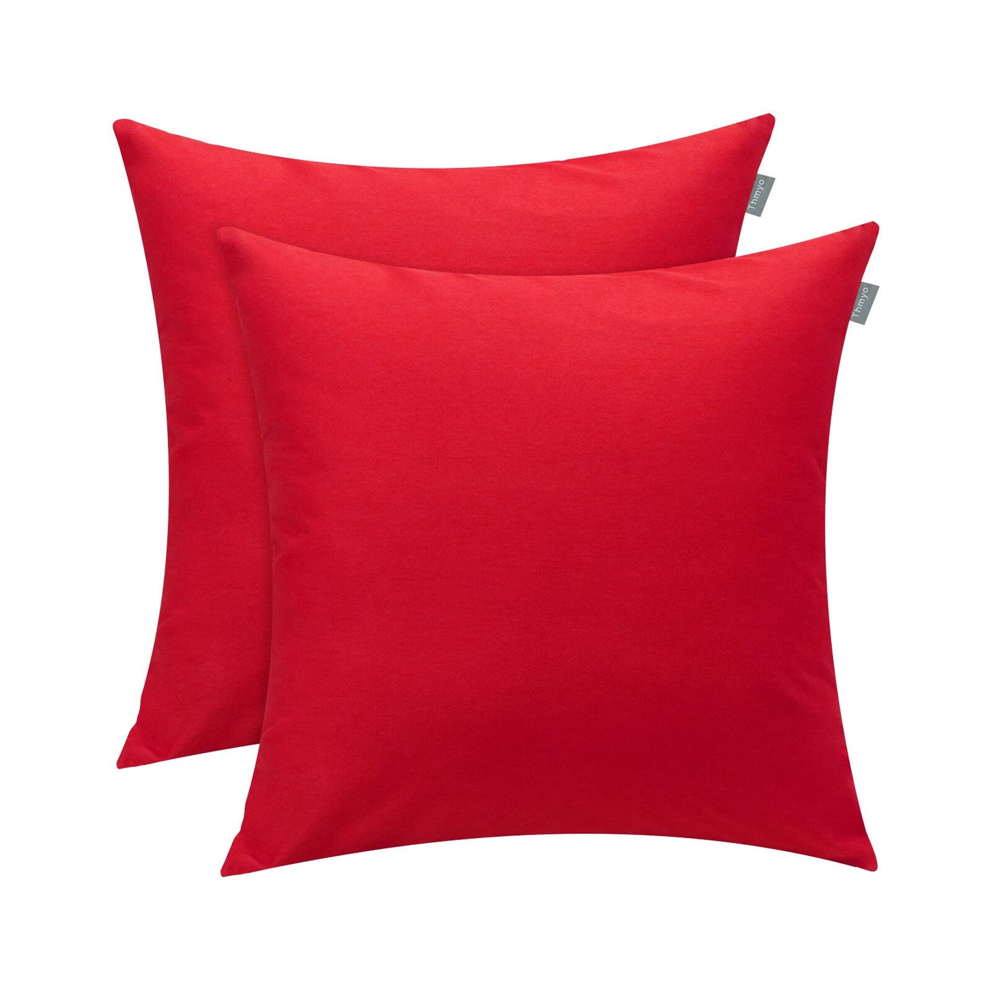 Thmyo 2 Pack Cotton Solid Decorative Square Throw Pillow Covers Christmas DIY Throw Pillowcase Blank Sublimation Pillow Cases Heat Transfer Pillow Covers Cushion Covers(20x20 inch/50x50cm, Red)