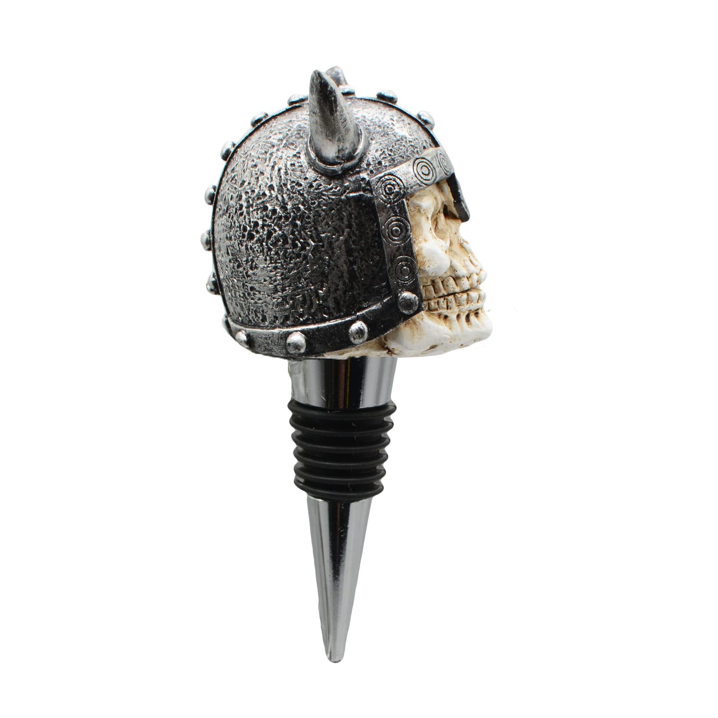 Wine Bottle Stopper Horns Helmet Viking Skull Decorative Beverage Wine Cork for Man Housewarming Gift,Christmas,Thanksgiving,Silver