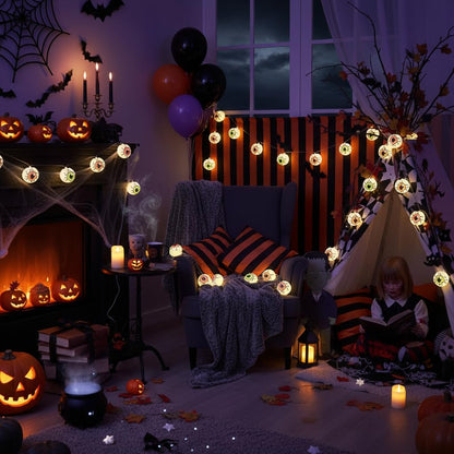 Halloween Eyeball Lantern Lights,8.5ft Eyeball String Lights with 10 LED Lantern Light,Waterproof Halloween Eye Lights for House, Garden, Yard, Window, Porch Party Decor