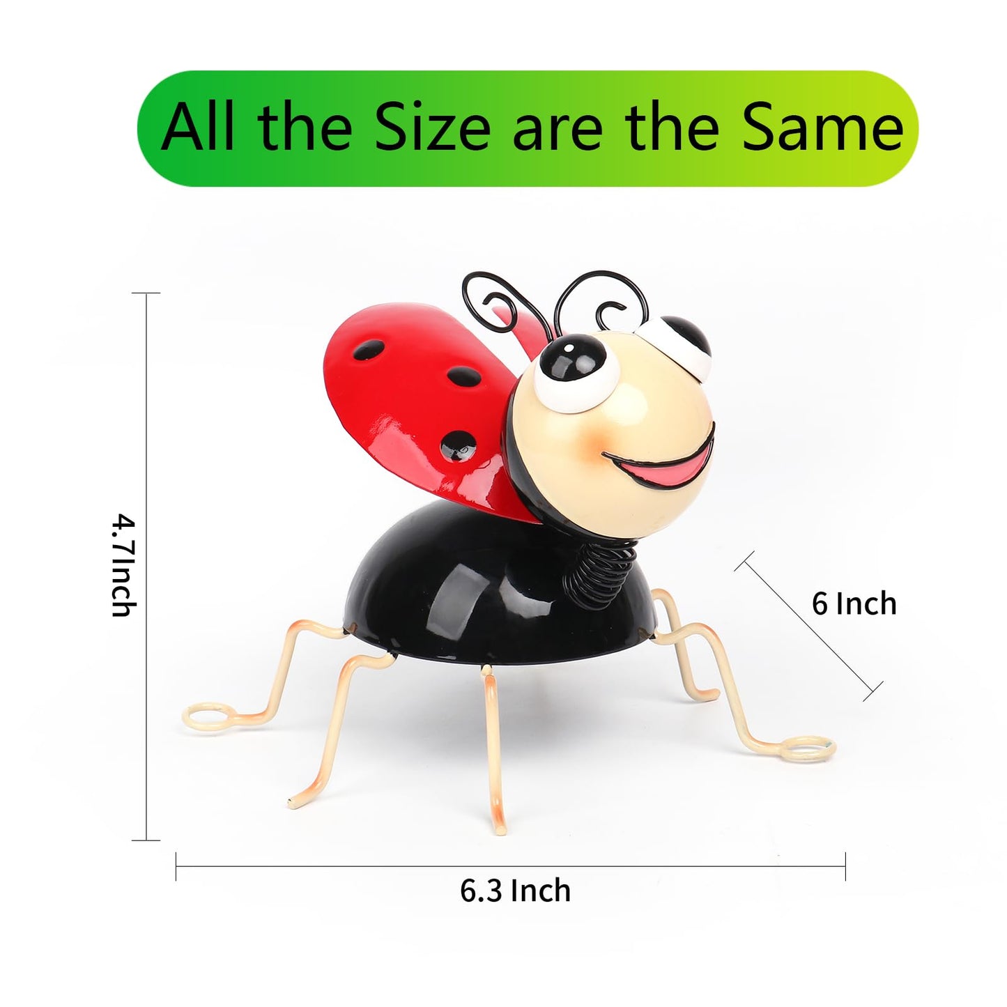 Cruis Cuka Metal Yard Art Garden Decor for Outside Cute Red Ladybugs Lawn Patio Ornaments Backyard Decorations Garden Gifts for Mom - Set of 2