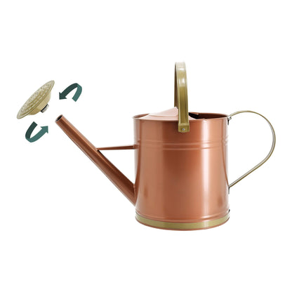 Classic Shiny Galvanized Metal Watering Can, Easy-Pour, Indoor and Outdoor, 2.6 gal, Shiny Galvanized Metal