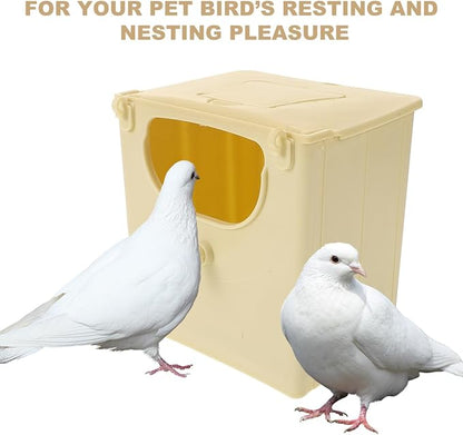 Balacoo 3 Pcs Plastic Bird Nest Box, Bird Breeding Box with Hooks for Birdcage Hanging - Squirrel Nesting House for Finch, Parrot, Budgie, Parakeets Cockatiels (Double Holes at The Front and Back)