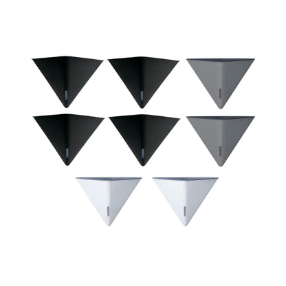 LaLaGreen Bundle - 12" x 4 Pack Black + 12" x 2 Pack Gray + 12" x 2 Pack White Large Self Watering Geometric Hanging Flower Vase Vessel with Metal Hanger, Modern Stylish Wall Mounted Succulents Pots