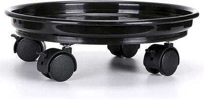 2Pcs Plant Caddy,Planter Pot Mover, Plant Pot Pallet Dolly Caster with Universal Wheels, Round Movable Planter Dolly Trolley Tray Pallet Outdoor Indoor Tree Flower Stand Planter (13 inch+2pcs+black)
