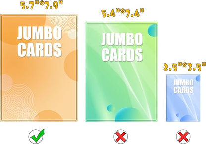 Jumbo Card Binder for PKM– WITHYU PU Leather Ringless Card Collection Binder with 60 Pockets, 5.7'' x 7.9''Card Holders Storage Album for Game Card (Carbon Black)