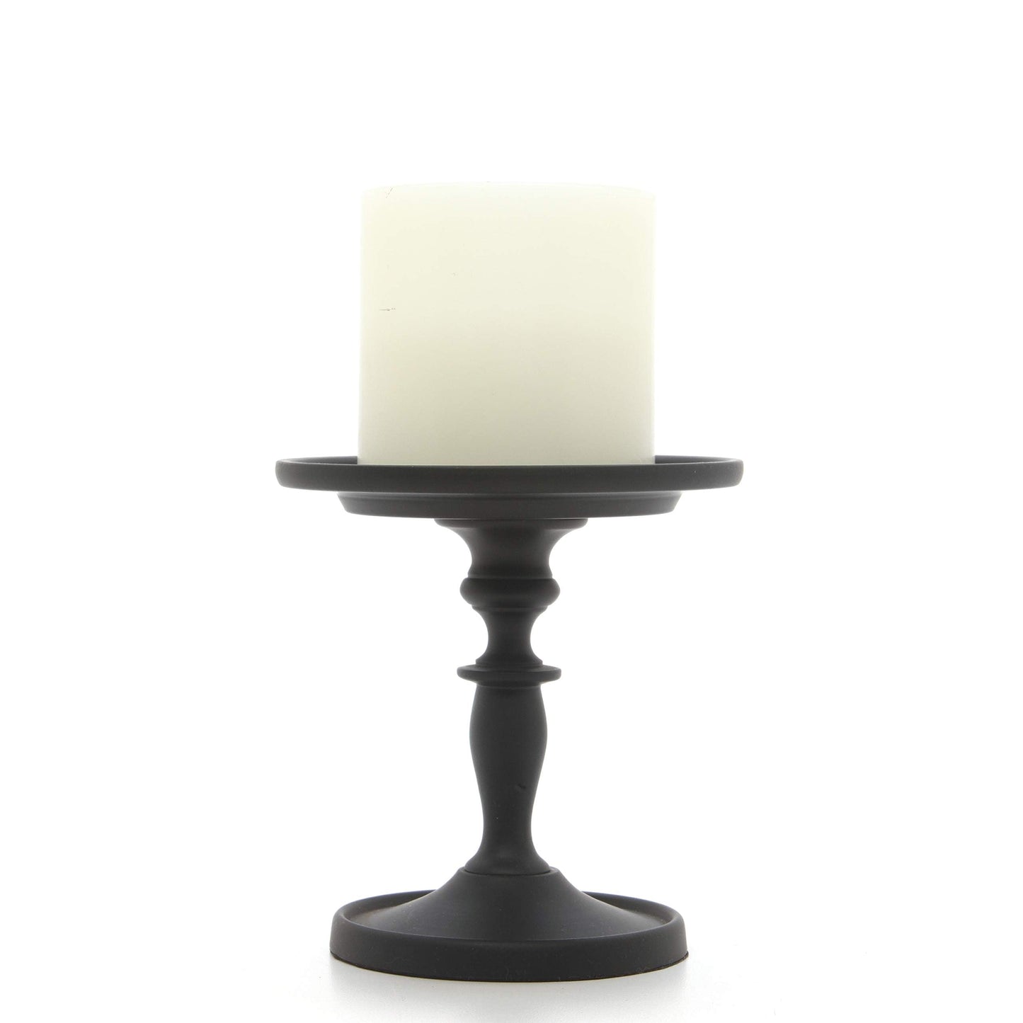 Hosley Black Pillar Holder 4.75 Inch High. Ideal Gift for Wedding Party Special Occasion or as a Candle Holder