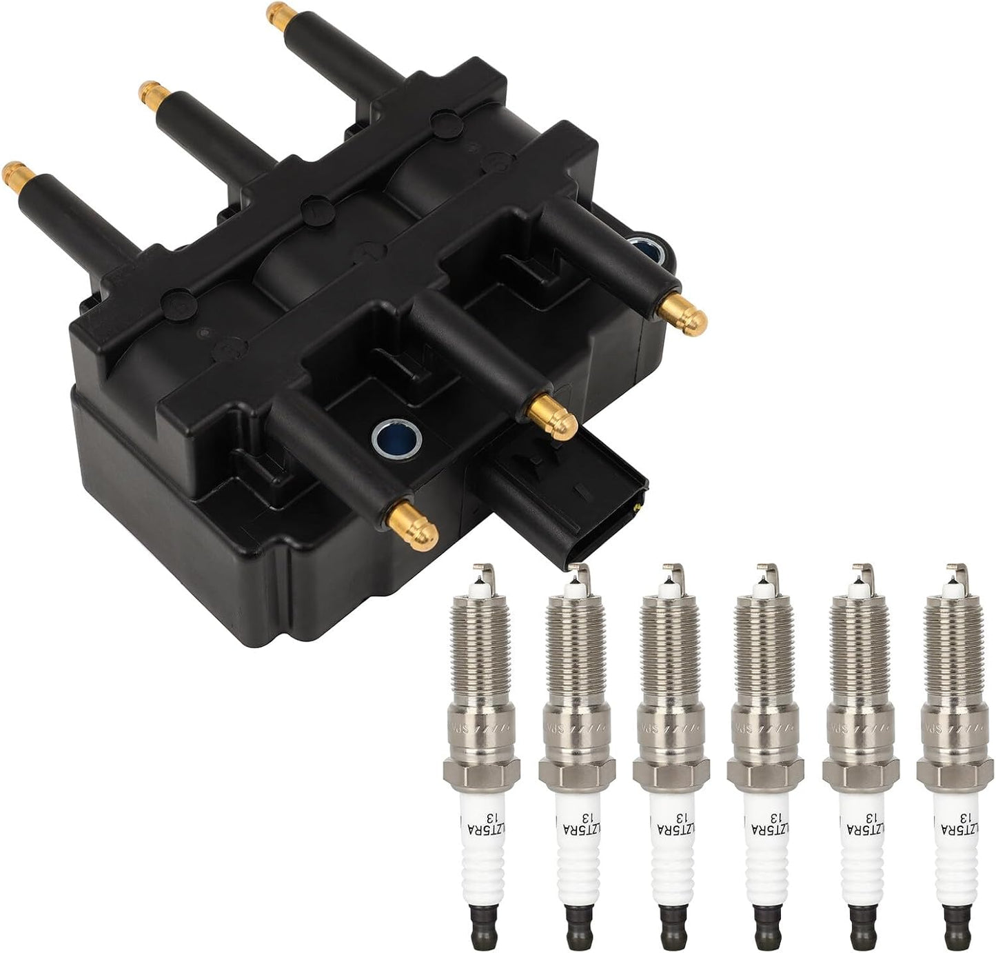 ECCPP 3 ignition coils with 3 iridium Spark Plugs,UF808,coils packs,for Smart Fortwo 2016-2017 0.9L‎224332428R,UF-808