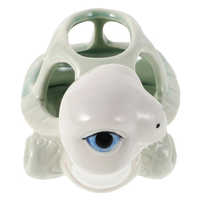 DOITOOL Cute Hand-Painted Ceramic Animal Succulent Planter Pot for Indoor Outdoor Desk Decor, Small Turtle Shape Porcelain Flower Pot, Unique Tiny Cartoon Flowerpot