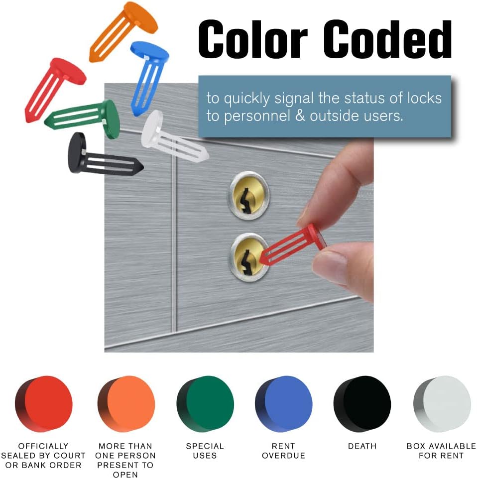 BankSupplies Keyhole Signals - Orange Multiple People Present to Open Signal - Box of 25 - Non-Chip - Reusable & Long-Lasting - At-a-Glance Organization - Color Coded Plugs