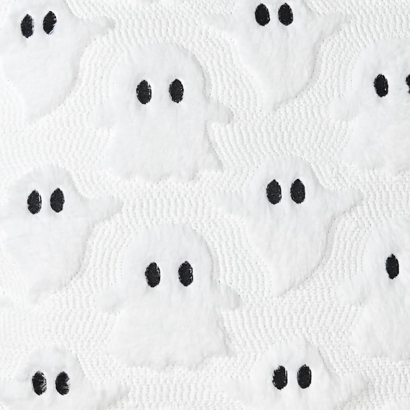 cygnus Halloween Ghost Pillow Covers 18x18 inch White Throw Pillow Covers for Couch Sofa Bedroom Livingroom Soft Plush Faux Fur Couch Pillows for Halloween Decoration