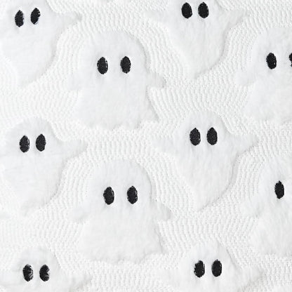 cygnus Halloween Ghost Pillow Covers 18x18 inch White Throw Pillow Covers for Couch Sofa Bedroom Livingroom Soft Plush Faux Fur Couch Pillows for Halloween Decoration