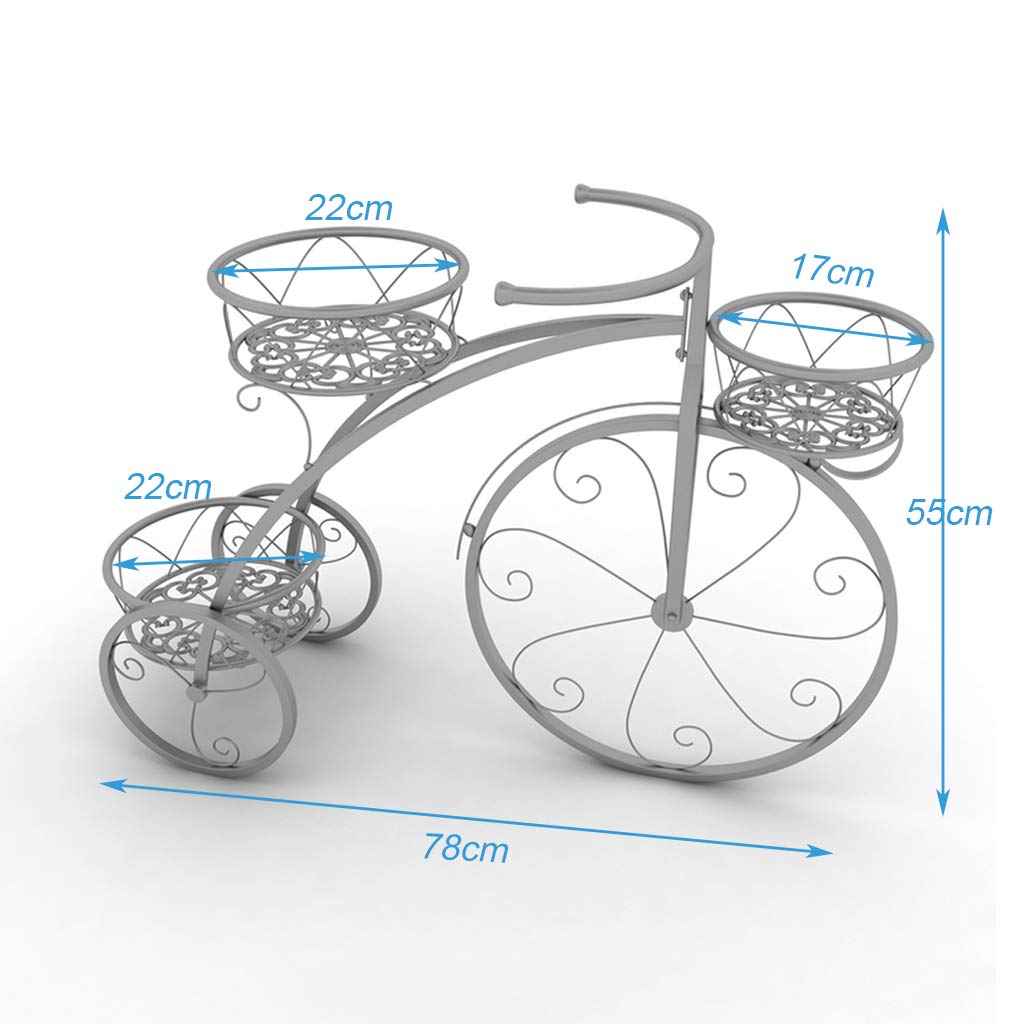 Flower Pot Holder Plant Display Floor Stand Potted Rack Bicycle Storage Shelves Creative Decoration Iron European-Style Standing for Indoor Garden Outdoor