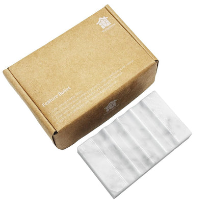 WeDoDecor Real Marble Soap Dish for Shower Stone Tray Small Bar Soap Holder with Self Draining | Non-Slip, Luxury Bath Room Accessories (White)