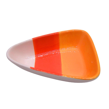Wowser Candy Corn Dish for Harvest Home Decor, Ceramic Halloween Candy Holder, 7 Inches