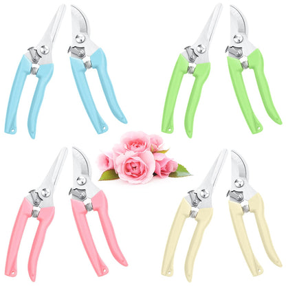 Jutom 8 Pcs Garden Shears Pruning Scissors Clippers Sharp Hand Pruners for Gardening Tools Cutting Flowers Trimming Plants Bonsai Fruits Picking, 4 Bypass Blade and 4 Straight Blade