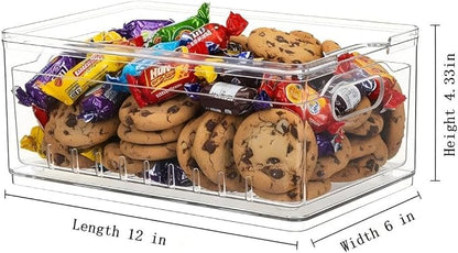 TAYUOOTransparent PET Fruit Draining and Washing colander food storage boxes plastic cookie containers refrigerator organizers (1, rectangle)