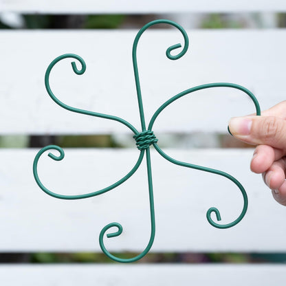 Yohsnor Monstera Plant Stem Support - 5 Pack 6.5"x6.5" Green Metal Stem Stabilizers, Adjustable Ring Clamps for Indoor Plants, Fishbone Cactus, Turtle Shell Bamboo & Climbing Vines