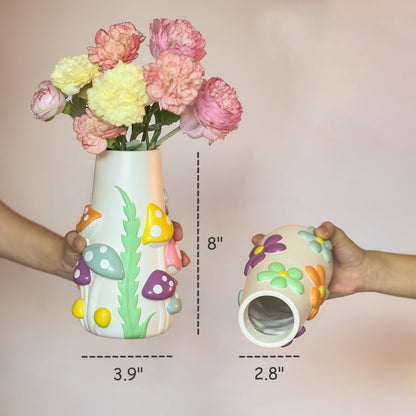 GUGUGO Pastel Mushrooms Vase for Flower Bundle Colorful Mushrooms Planters…