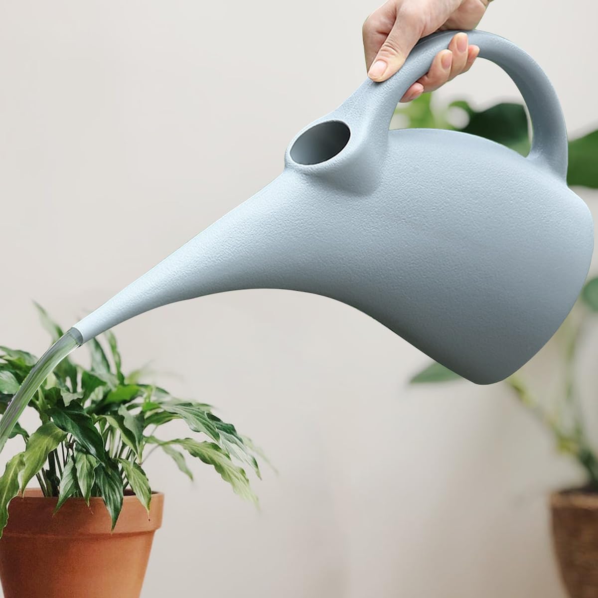 TTAOE GN Plastic Watering Can for Plant Garden - 1/2 Gallon - Grey