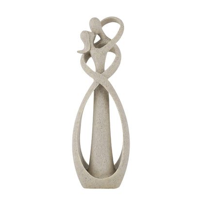 Trycooling Kissing Lovers Statue Abstract Sculpture Resin Statues for Home Decor Modern Home Office Desktop Shelf Bookshelf Decor (Sandstone, Small)
