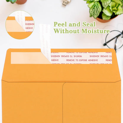 Chivertion 100 Pcs 3 Sizes Catalog Mailing Envelopes, Peel and Seal, Anti Tear Kraft Paper Printable Catalog Envelope for Filing, Storing or Mailing Documents, 6 x 9 In, 9 x 12 In, 10 x 13 In (Yellow)