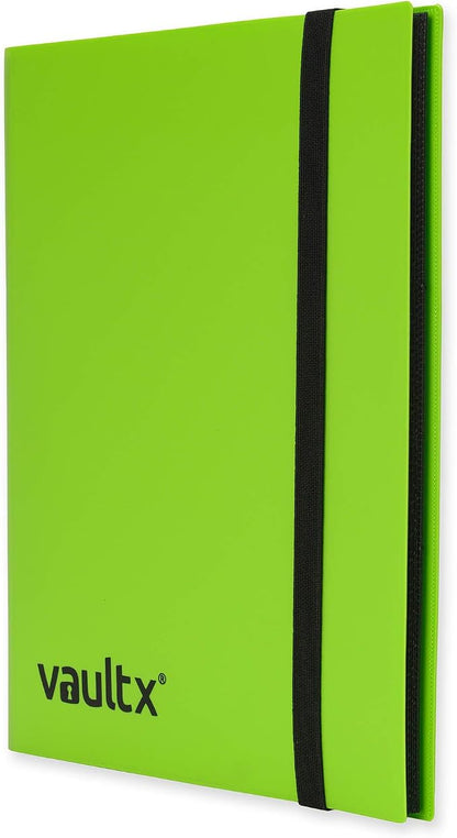 Vault X 9 Pocket Standard Strap Binder, Holds 360 Trading Cards in 20 Side-Loading Pages (Green)