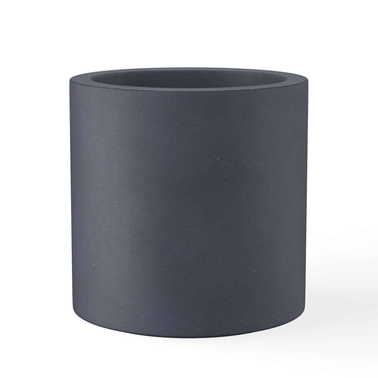 Kante 12.6" Dia Round Concrete Planter, Modern Style Large Cylindrical Plant Pot with Drainage Hole and Rubber Plug for Indoor Outdoor Patio, Charcoal