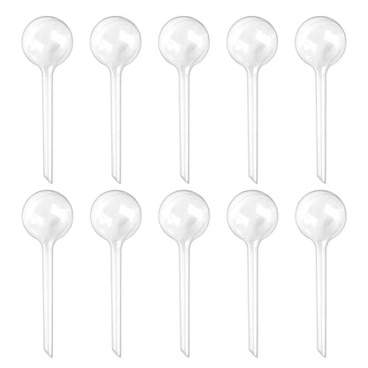 Plant Watering Globes Set of 10, Self Watering Bulbs for Indoor & Outdoor Plants, Plastic Automatic Water System (Clear, 10 Pack Large)