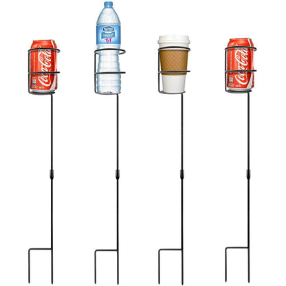 Sorbus® Outdoor Beverage Heavy Duty Drink Holder Stakes, Set of 4- Holds a Variety of Beverages Sizes - Great for Beach, Picnics, Tailgating, and More
