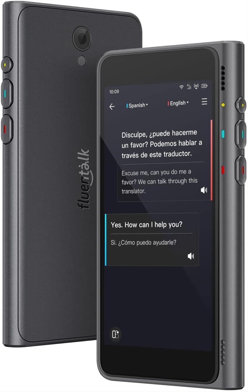 Timekettle NEW T1 Translator Device Supports 40 Languages, 31+ Offline Language Pairs, Photo Translation, No WiFi Needed, 2-Year Global Data, 4" HD Screen for Travel Black