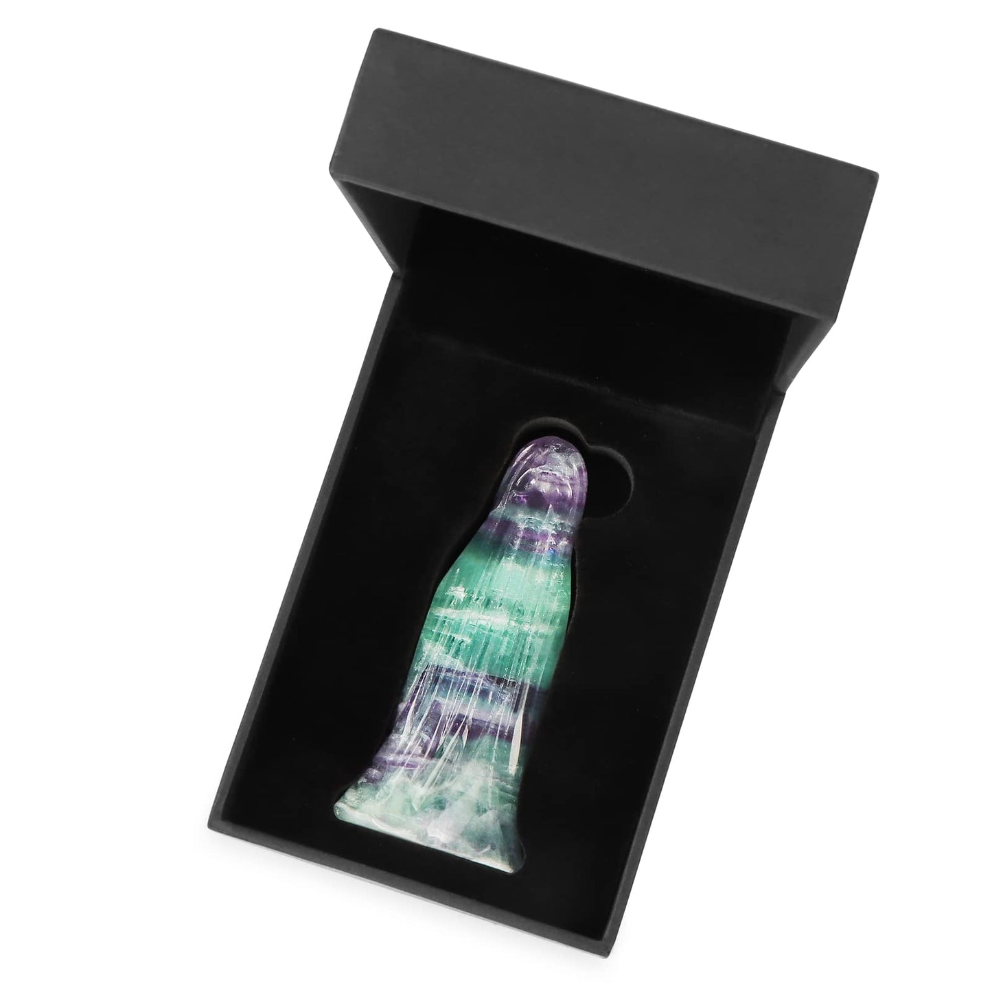 Artistone 3.0" Halloween Ghost Figurine Rainbow Fluorite Crystal Carving Gemstone Ghost Statue Carvings Collectible Sculpture for Carnival Party,Haunted House,Mantel Home