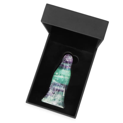 Artistone 3.0" Halloween Ghost Figurine Rainbow Fluorite Crystal Carving Gemstone Ghost Statue Carvings Collectible Sculpture for Carnival Party,Haunted House,Mantel Home
