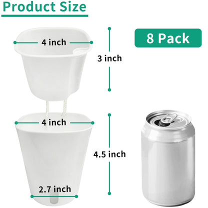 TCBWFY 4 Inch Self Watering Pots for Indoor Plants,8 Sets Self Watering Planter Pots with Visual Water Level Window and Multiple Vents,Self Watering Plant Pot for All House Plants,Flowers,Herbs