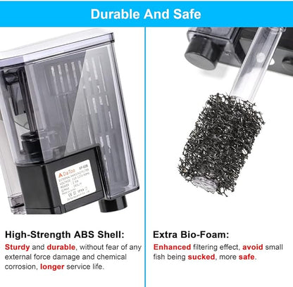 DaToo Aquarium Hang On Filter Small Fish Tank Hanging Filter Power Waterfall Filtration System