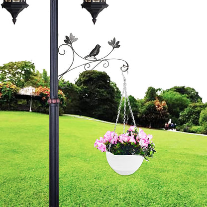 4 Pack 8 inch Hanging Planter Pots,Self-Watering Round Hanging Basket with Water Tray Metal Chain,Succulent Flower Plant Pot Container for Indoor Outdoor Garden Balcony Wall Decor,White