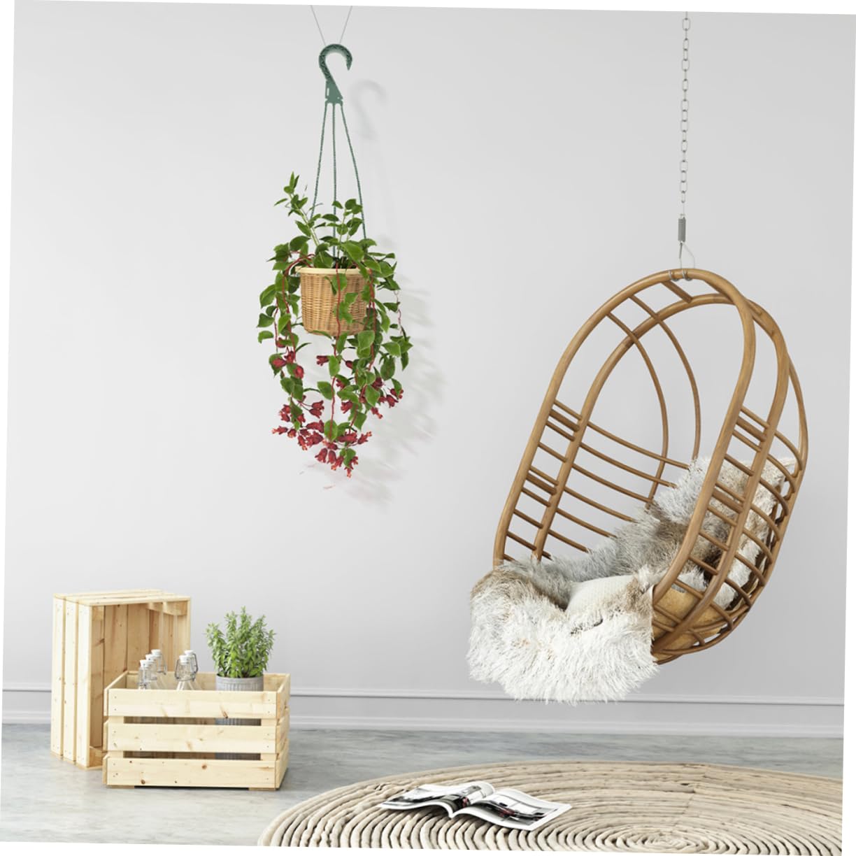 Happyyami 5Pcs Hanging Basket Chain with Hooks Versatile Wire Flower Pot Hanger for Indoor and Outdoor Planters Easy Setup Plant Hangers for Plants and Succulents