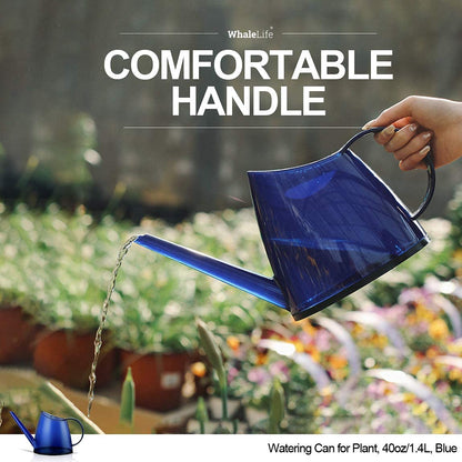WhaleLife Indoor Watering Can for House Bonsai Plants (1.4L, Blue)